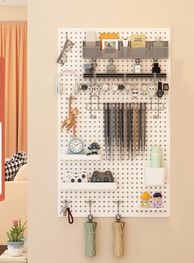 圆孔洞洞板置物架手机配件展示架不锈钢饰品展架五金工具挂板货架