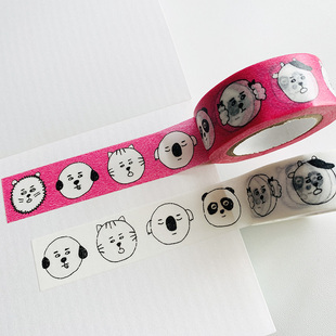 胶带分装 仓敷意匠 脸动物兔子熊猫日本进口和纸胶带手账素材