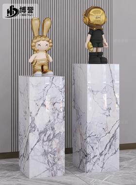 石板柱大理石装饰底座展示桌工艺品办公室花架客厅落地式