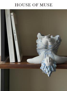 缪斯家 艺术人生 复古艺术摆件桌面装饰客厅手绘陶瓷人物雕塑