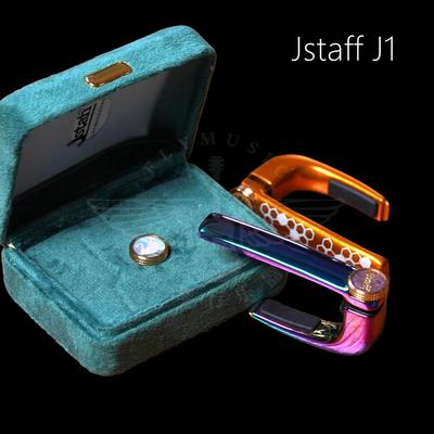 飞琴行 Jstaff J1铝制J2铜制 随型卡式吉他移调夹 镶嵌徽章收纳盒