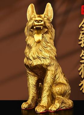 开 运大号纯铜狼狗风水家居招财摆件看门狗贵犬护运守财铜狗工艺