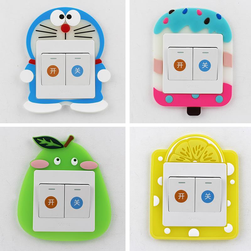 【4个装】卡通动漫夜光开关贴保护套北欧风格3d立体壁贴北欧风ins