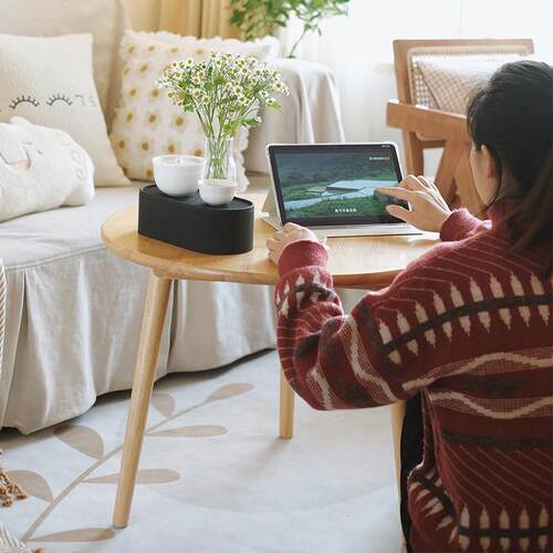 实木阳台桌组合休闲圆桌圆形简易茶几现代边简约桌子小户型桌客厅