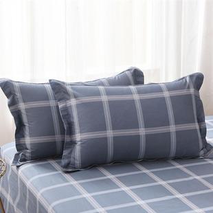 纯棉斜纹拉链枕套一对装内径48x74cm单人全棉枕头套枕皮40x60厘米