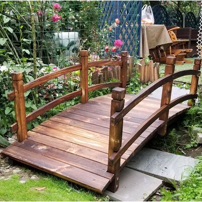 田园乡村花园仿古户外拱桥防腐碳化木庭院凉亭装饰桥园林景观桥