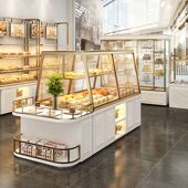 蛋糕店展示柜铁艺散装 中岛柜实木货架商用边柜面包柜面包展示柜