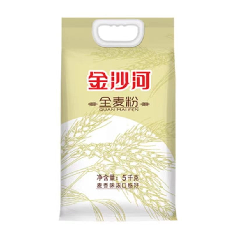 金沙河家庭多用途全麦高筋特精雪晶面粉7A小麦粉5KG