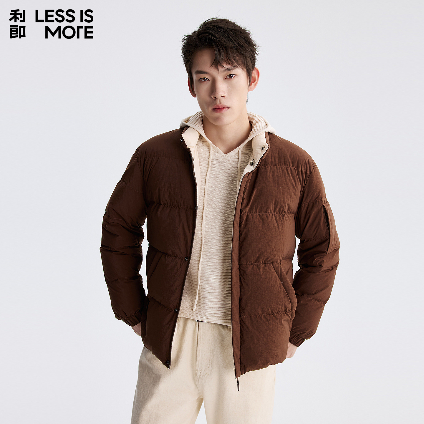 【撞色门襟】利郎奥莱羽绒服2025冬季新款时尚休闲保暖抗寒外套男
