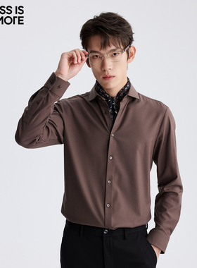 【亲肤舒适】利郎奥莱长袖衬衫男2025冬季新款时尚百搭休闲衬衣男