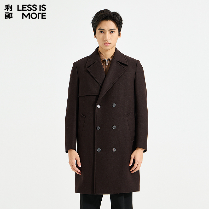 【商场同款】利郎奥莱毛呢外套2025冬季新款休闲保暖大衣Q5DYR301