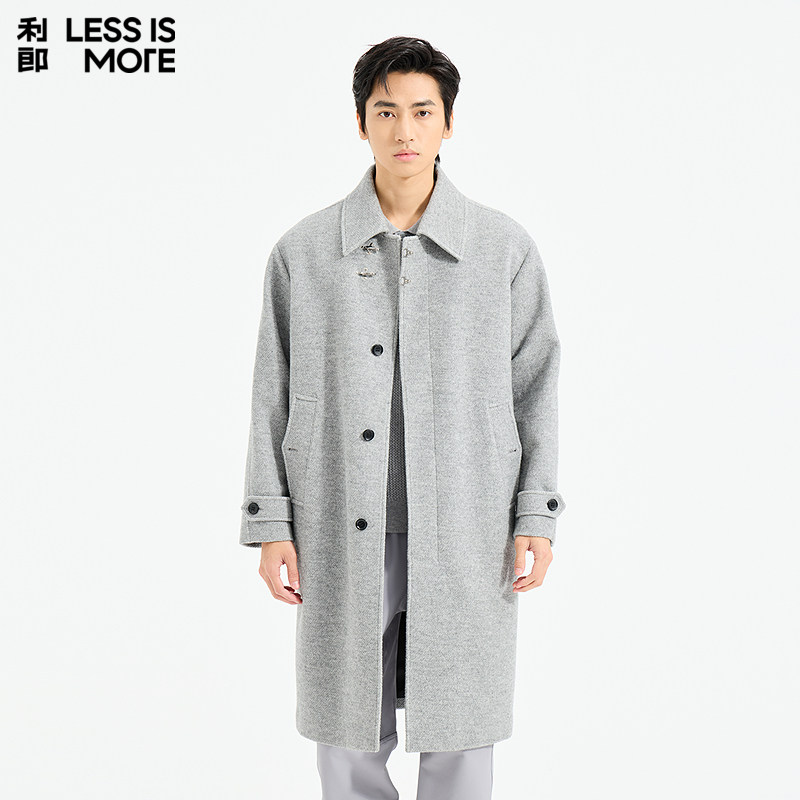 【商场同款】利郎奥莱毛呢外套2025青年商务冬季新款休闲保暖大衣