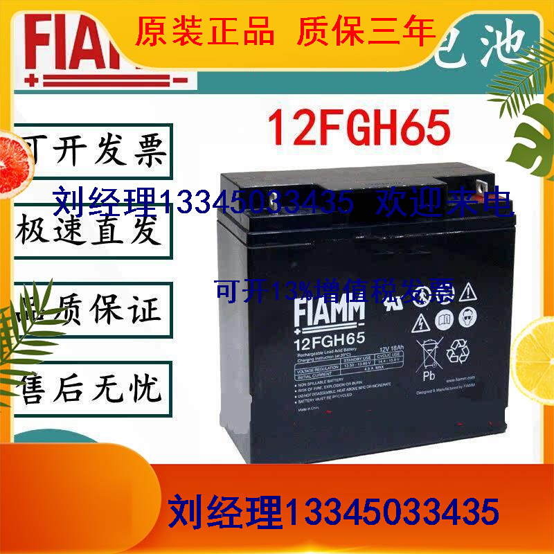 FIAMM12FGH65 12V18AH UPS/EPS直流屏消防报警应急电源