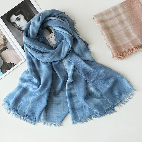 新款TR棉扎染围巾 蜂窝条纹涤棉混纺防晒披肩外贸沙滩巾旅游礼品