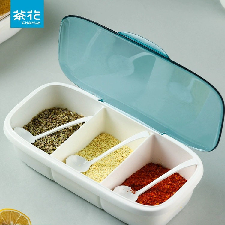 茶花调料盒组合套装多格一体罐