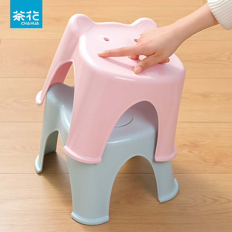 茶花塑料卡通儿童小板凳幼儿园家用防滑加厚可爱凳子浴室简约凳子