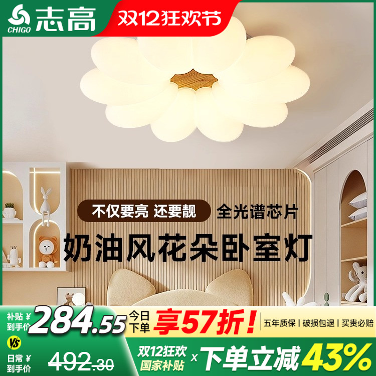 卧室灯花朵灯奶油风创意花瓣