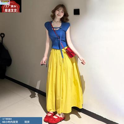 白雪公主穿搭一整套连衣裙子女夏季2025新款今年流行爆款套装长裙