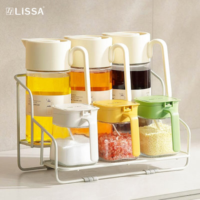 lissa调料罐套装油壶厨房家用玻璃调味瓶罐日式酱油瓶盐罐子