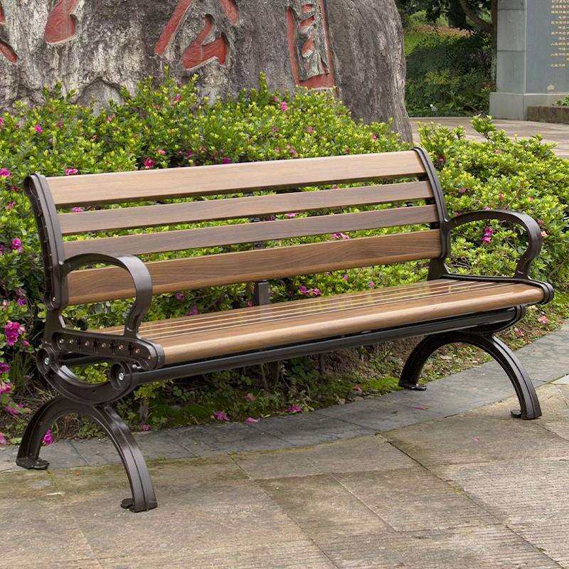 铝合金公园椅户外长椅子室外长凳庭院休闲座椅防腐实木靠背座椅
