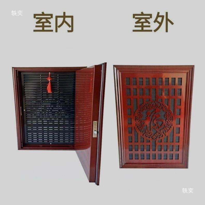 防盗门加装百叶通风窗门中门纱窗改装通风防盗门通风透气入户通风