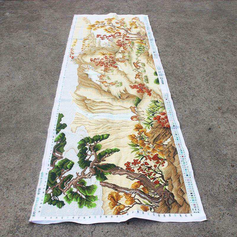 绣好的纯手工十字绣成品百鹿图满绣大幅客厅风景刺绣画不带框
