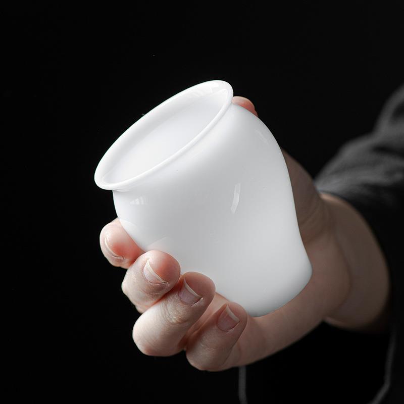 冰种羊脂玉瓷美人杯 陶瓷功夫品茗杯闻香杯 白瓷小号茶杯缸杯单杯
