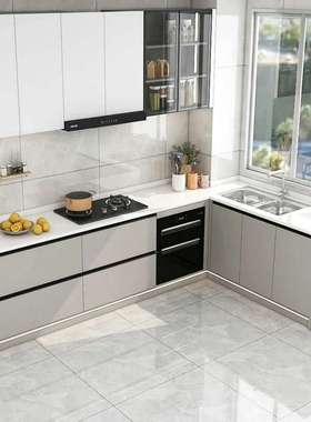 L-shaped corner small kitchen aluminum alloy handle furnitur