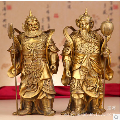 铜门神铜像人物雕像摆件大号铜尉迟恭秦琼铜像左右护法大将图片