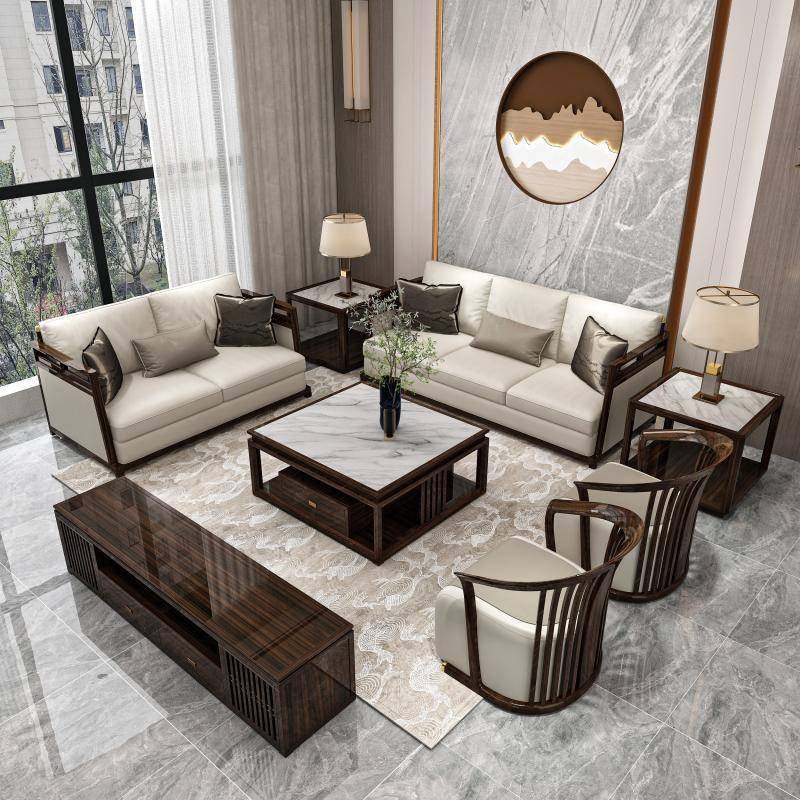 沙发新中式实木组合现代简约客厅国潮大小户型轻奢乌金木家具