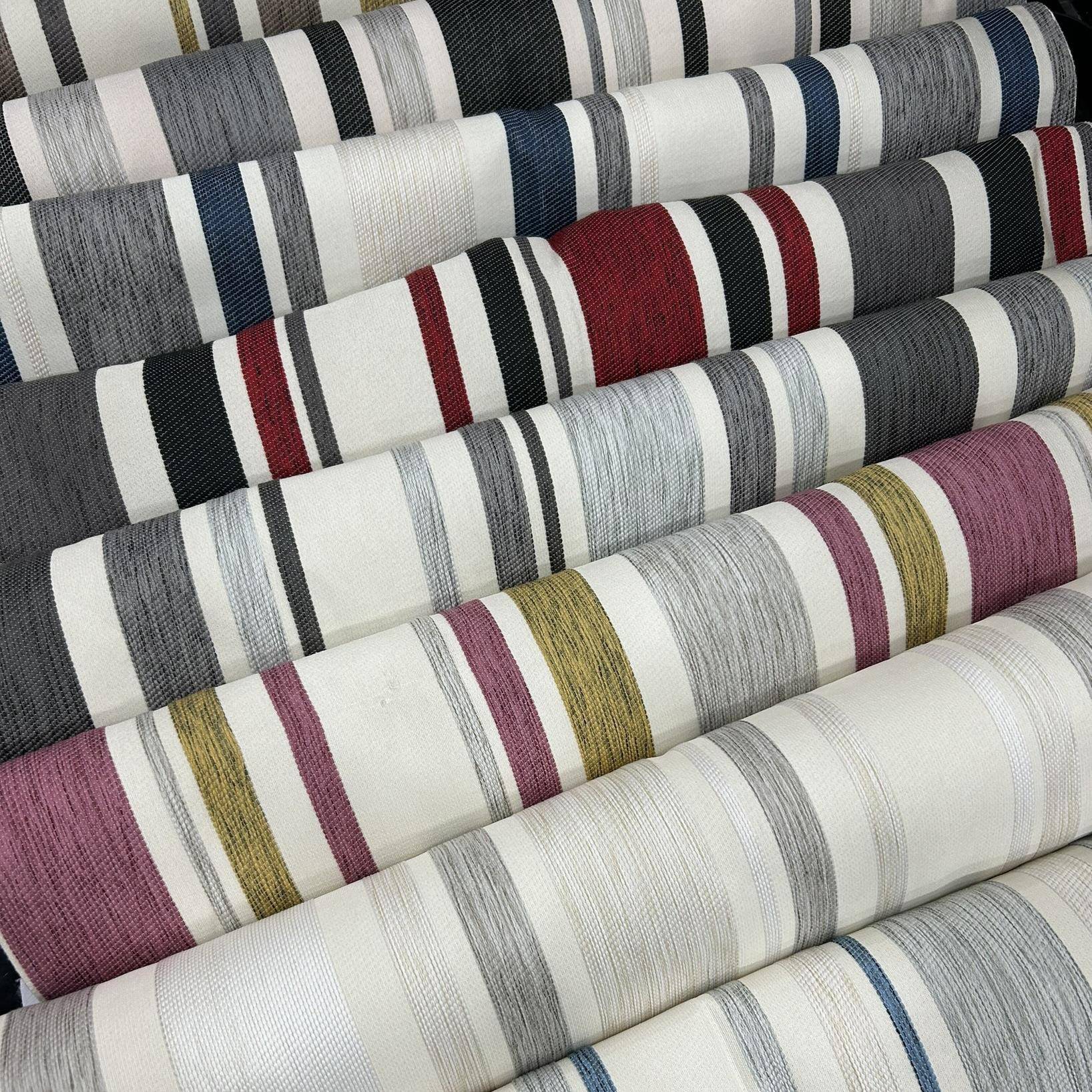 条纹彩色条纹彩色粗条纹提花面料软装窗帘布沙发布面料