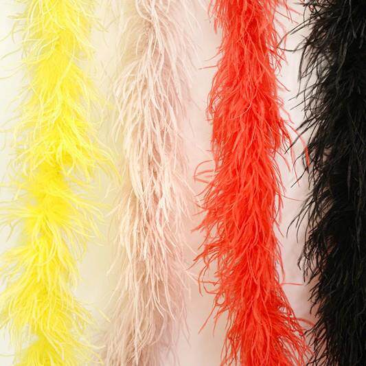 多层加密鸵鸟毛绒条服装辅料舞台羽毛拉丁舞裙摆1条182cm