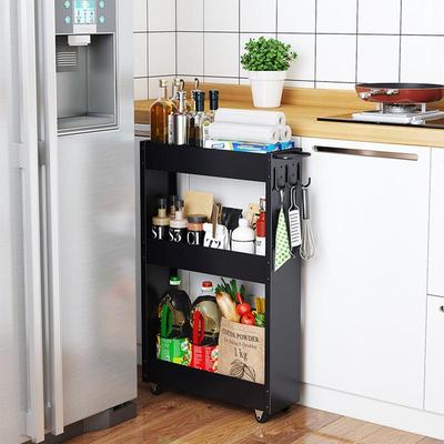 夹缝收纳层架厨房抽拉式置物架窄缝隙洞洞板带挂钩卫生间门后架子