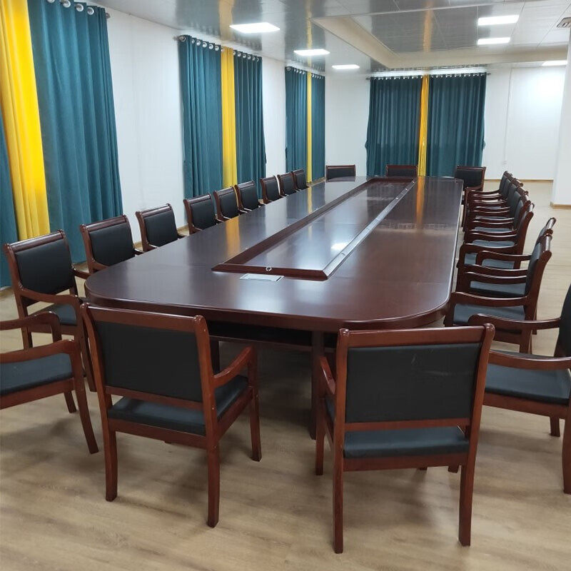 会议桌商务公司办公家具烤漆大型实木皮会议室桌
