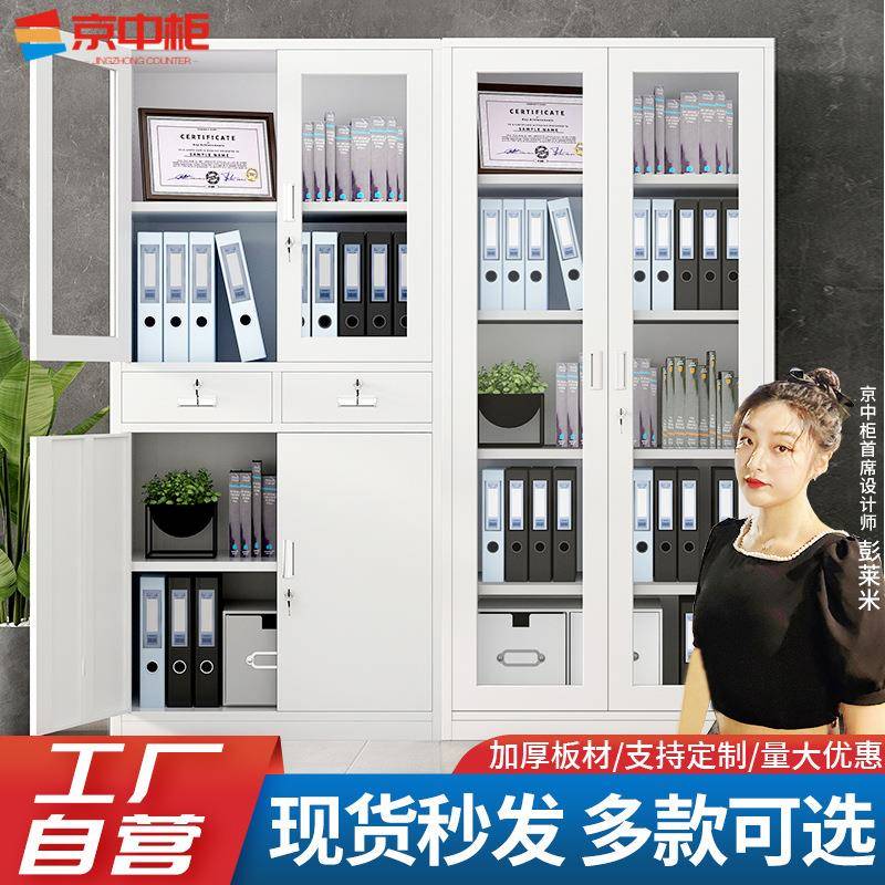 钢制文件柜办公室资料档案员工收纳柜矮柜财务带锁凭证资料储物柜