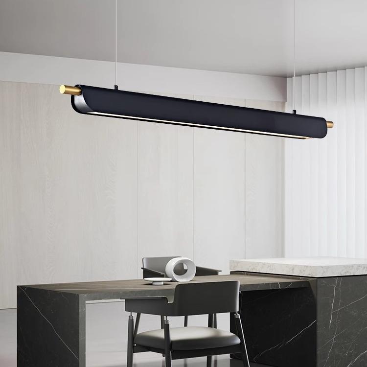 意式现代极简餐厅吊灯新款个性高级感轻奢简约中岛吧台长条一字灯
