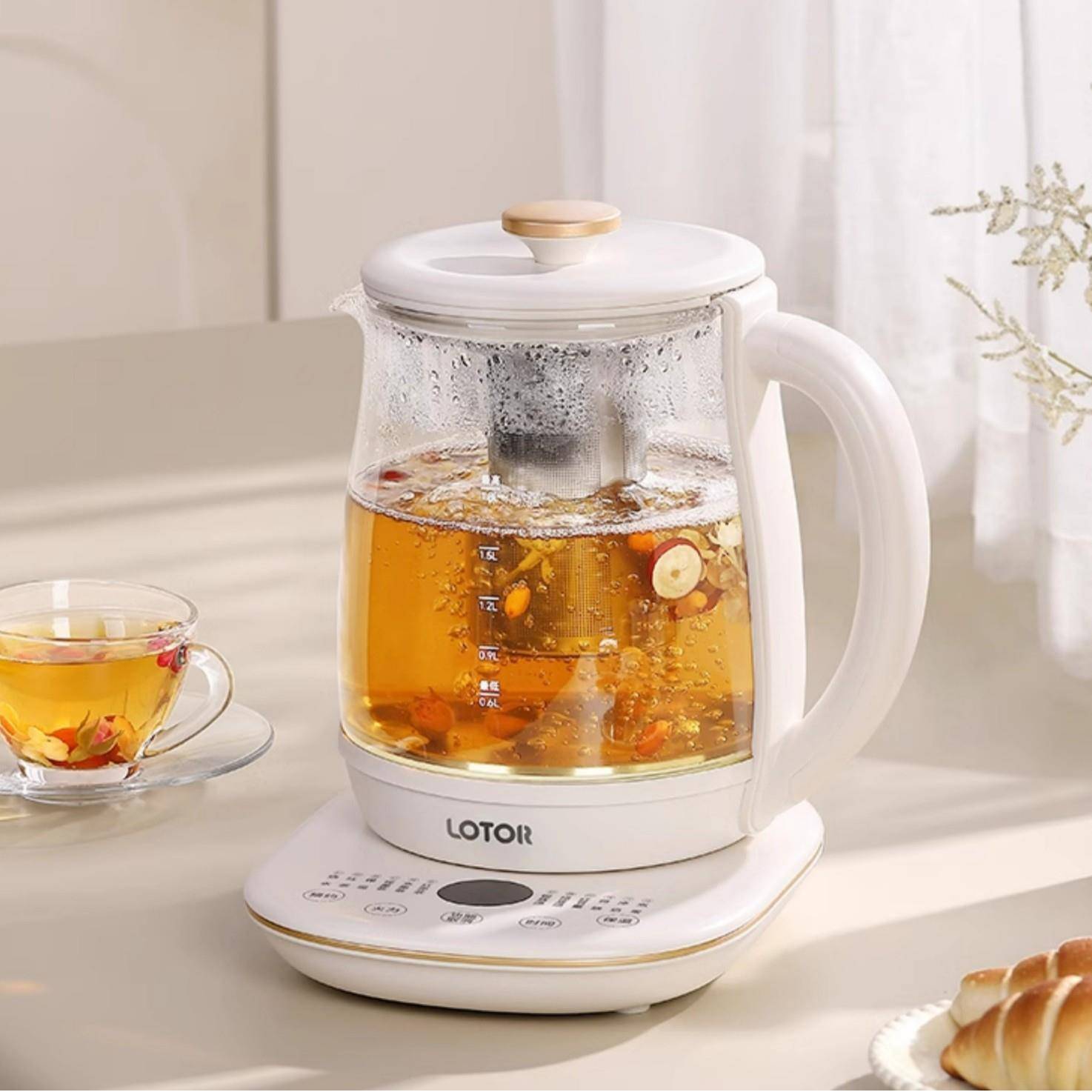 LOTOR养生壶家用多功能电热水壶新款办公室小型1.8L烧水玻璃煮茶
