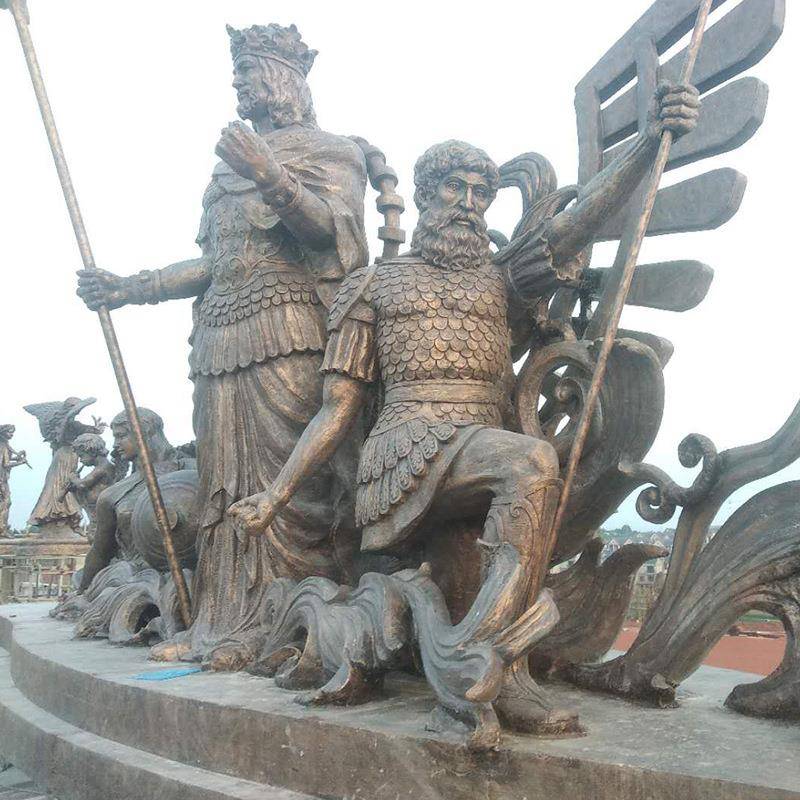 城市户外景观雕塑户外公园仿铜人物摆件玻璃钢大型人物组合雕塑