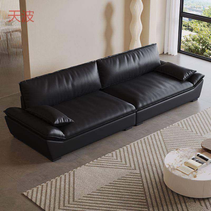 yhu意式轻奢沙厅小户型简约现代科技布出租房直排皮艺沙发客厅免