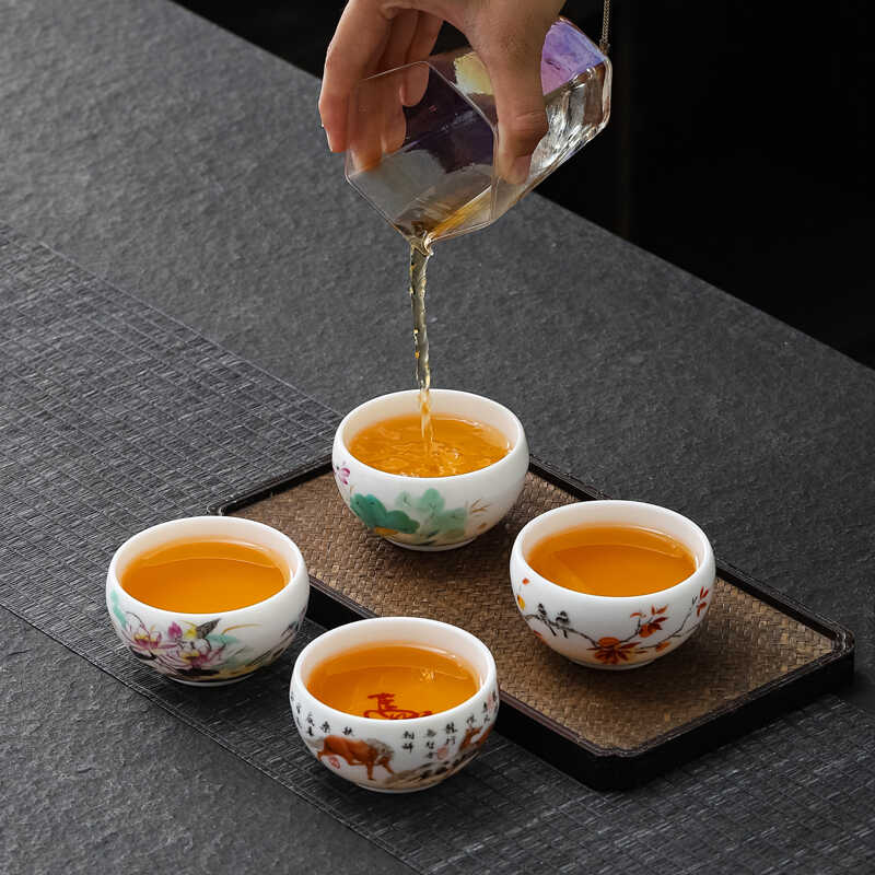德化杯子高档羊脂玉主人杯玉瓷功夫茶具家用泡茶杯陶瓷茶杯品茗杯