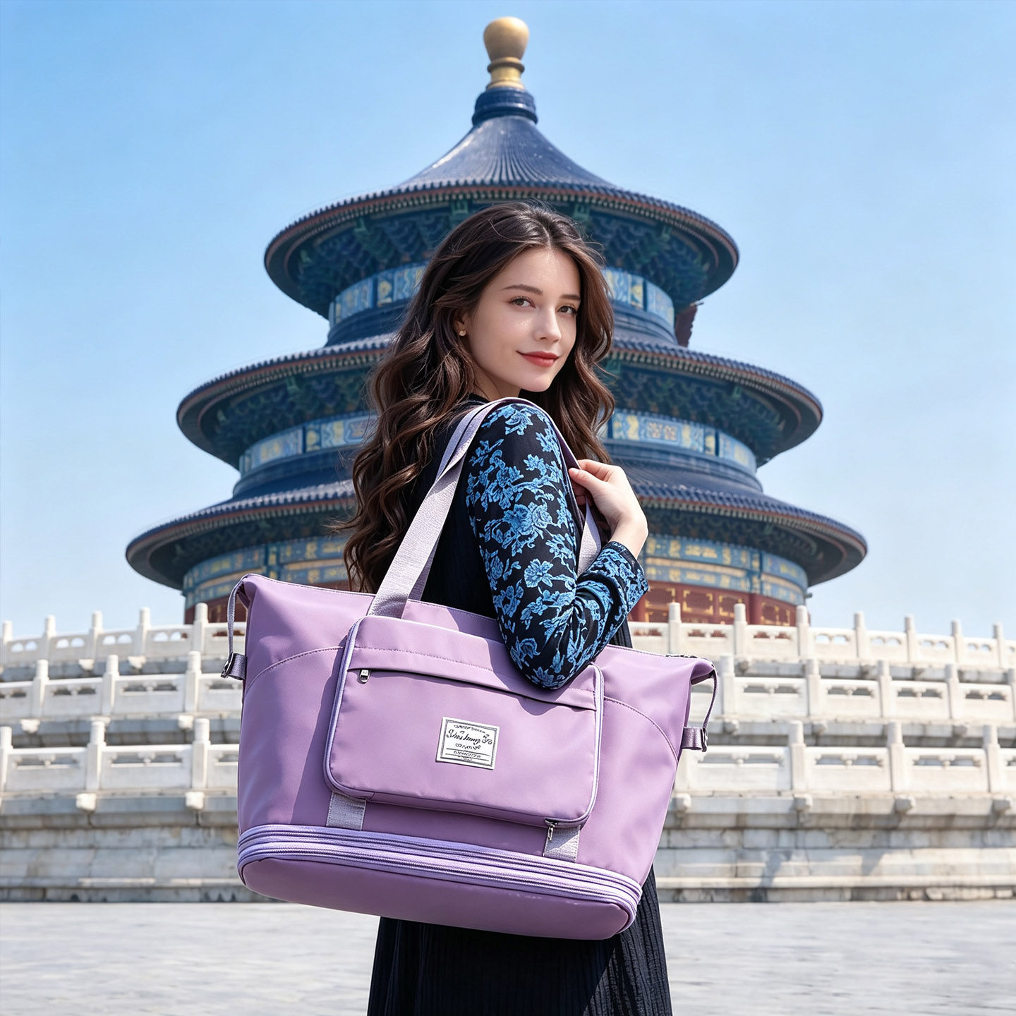 旅行包短途手提折叠行李待产收纳袋女大容量轻便拉杆健身运动出差