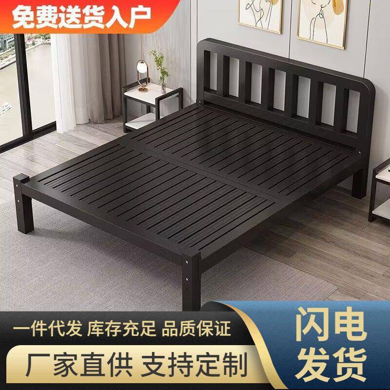 铁艺床家用1.5米双人床加厚加固铁床单人不锈钢床1.8出租房铁架床