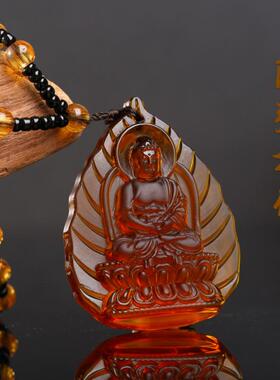 绿度母项链长款毛衣链文殊菩萨挂件男女款结缘阿弥陀佛吊坠药师佛