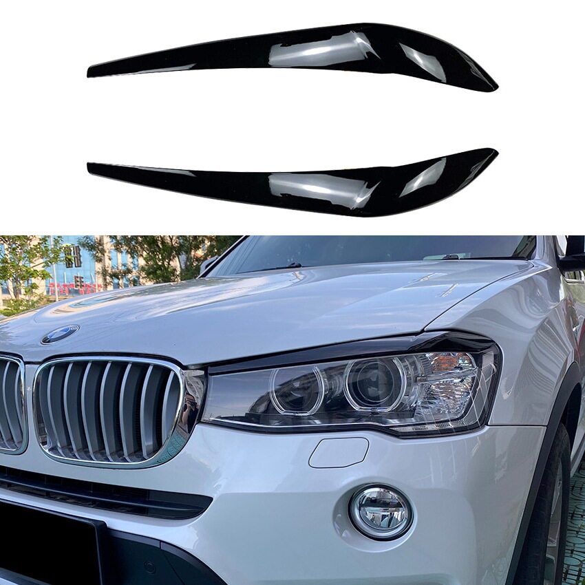 适用宝马X3F25X4F262014-2017前大灯灯眉外饰车贴改装
