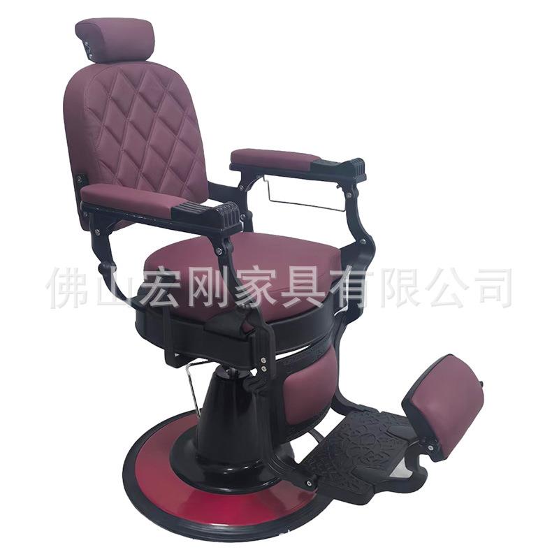 新款高端理发店椅子发廊专用剪发椅可升降油头椅美式复古美发椅子