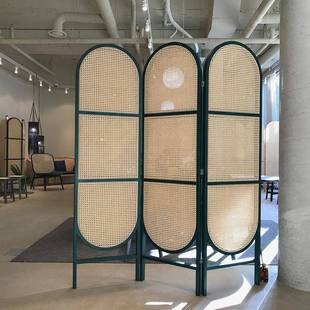 饰移动折屏 天然藤编实木屏风简约现代客厅折叠房间小户型办公室装