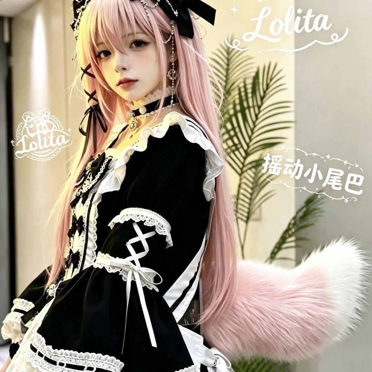 尾巴毛绒cos会动狐狸腰带尾巴儿童电动声控演出道具会动小羊尾巴