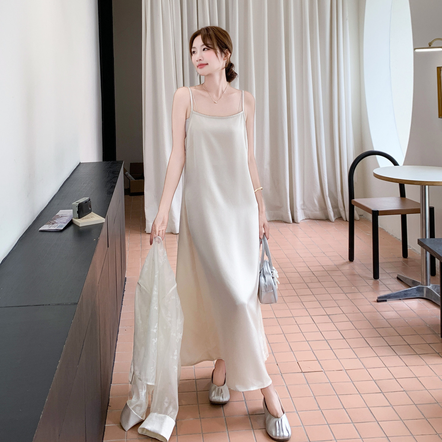 新款中式防晒衬衫+吊带连衣裙2D03-25035P150K218,女装套装/套裙,2D035