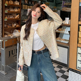 千金范法式早春秋流行小香风上衣女新款减龄显瘦小个子漂亮短外套，女装短外套，浙宝075