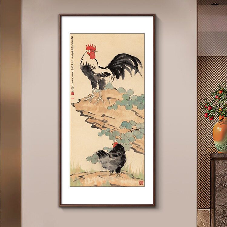 徐悲鸿雄鸡图金鸡报晓